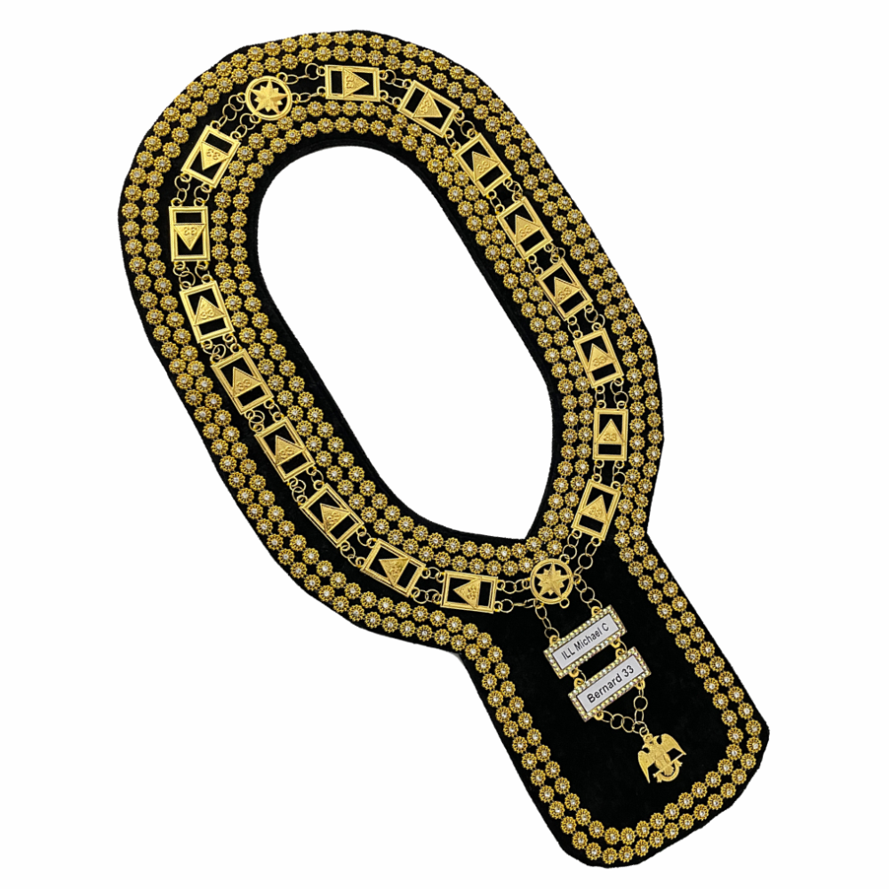 33rd Degree Scottish Rite Chain Collar – New Style with Name Plates & Emblem