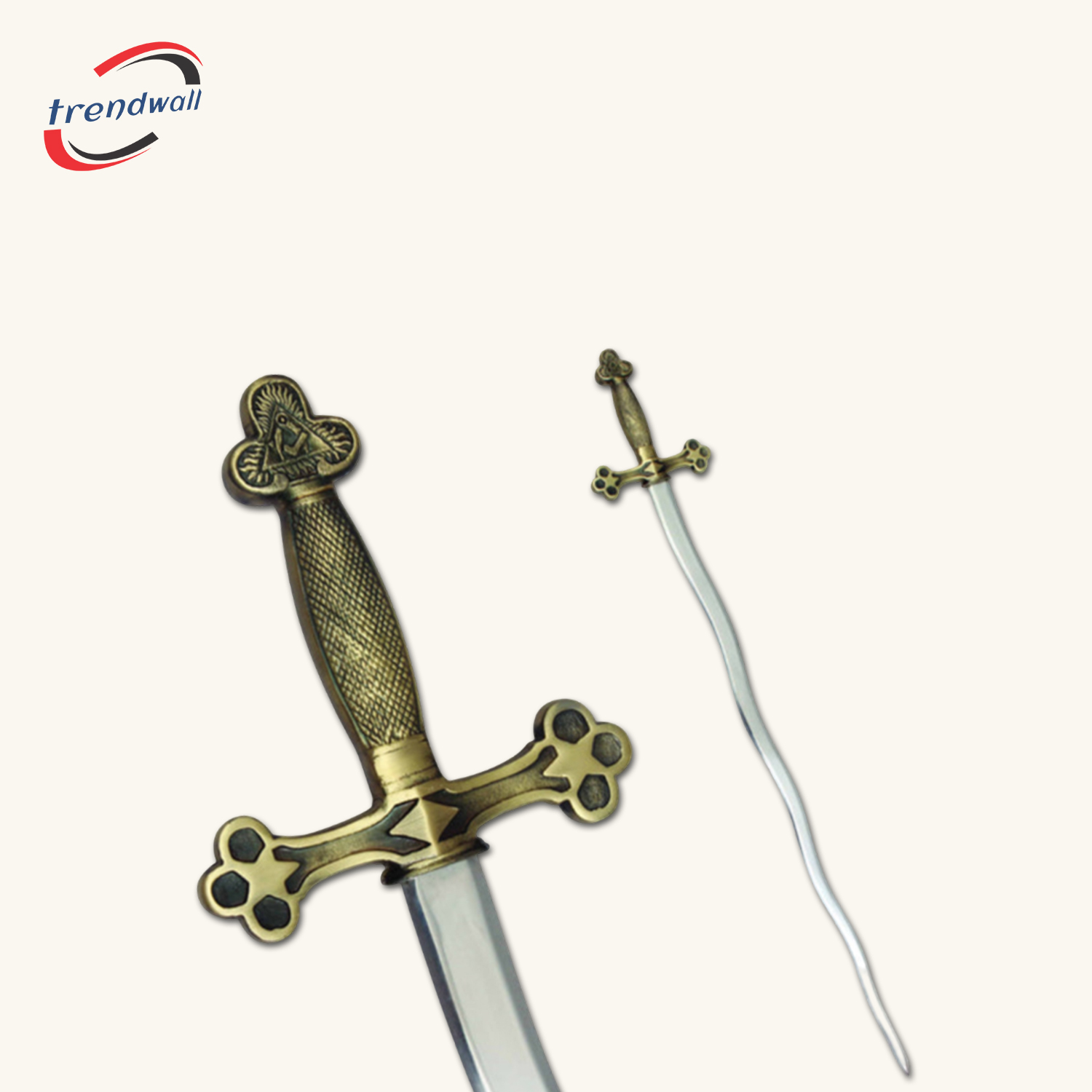 Fellowcraft Blue Lodge Sword -Square Compass with Gold and Black Hilt 