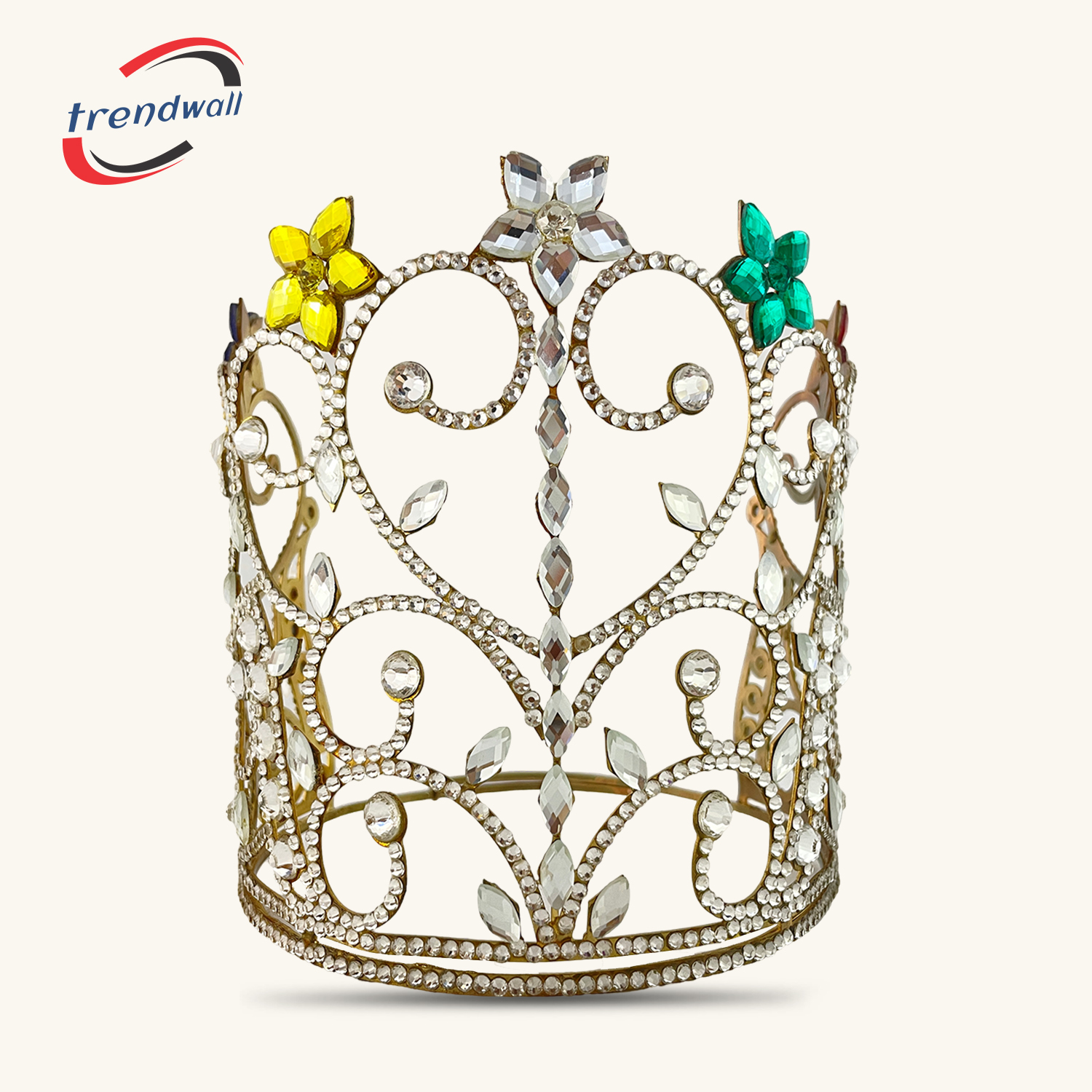 Masonic OES Five Stars Big Tall Crown Latest Style Gold Tone with Case