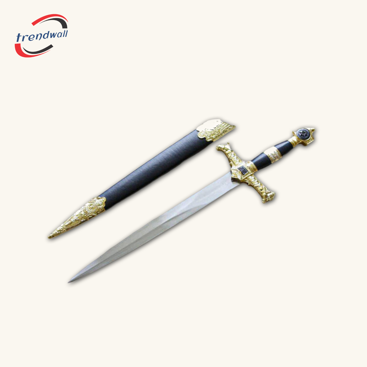 Knights Templar Commandery Sword with Ark of the Covenant Design - Decorative Knife with Sheath