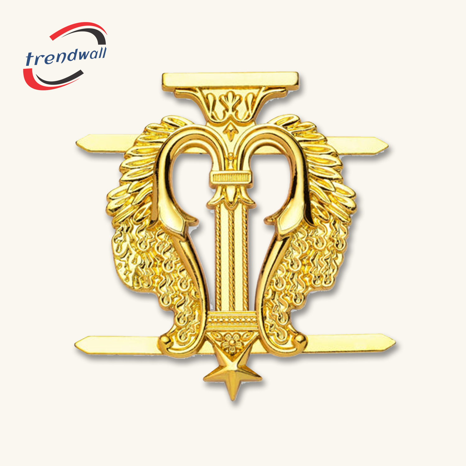 Organist Blue Lodge Officer Collar Jewel - Gold Plated