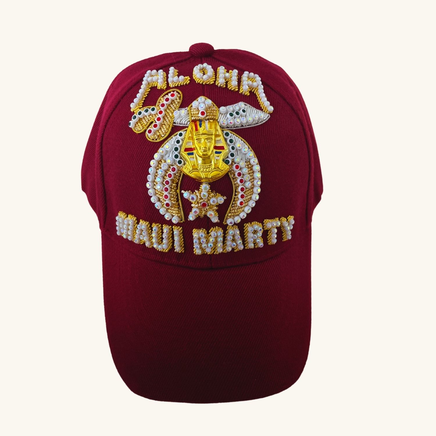 Masonic Shriners Baseball Cap – Custom Temple Name with Side Emblems
