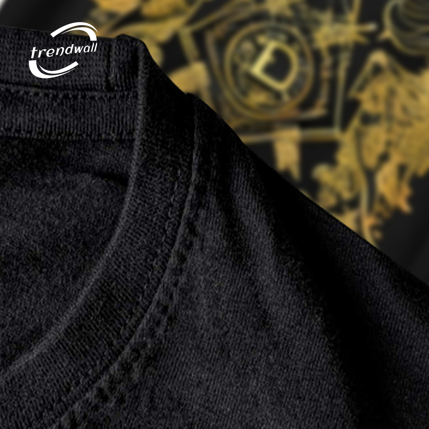 Masonic Black T-Shirt – Gold Square Symbol with Winged Design