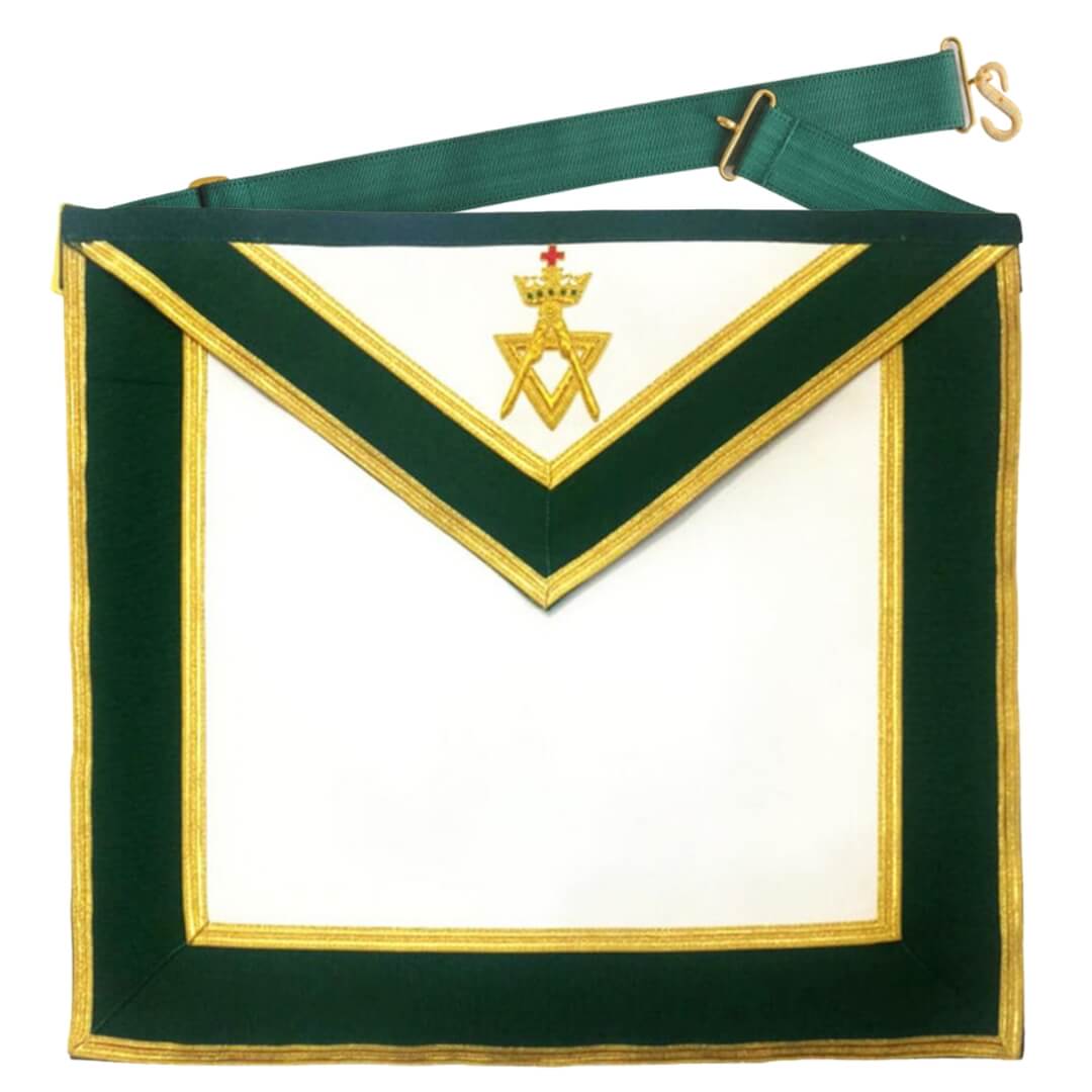 Past Sovereign Master Allied Masonic Degrees Apron - Green Velvet