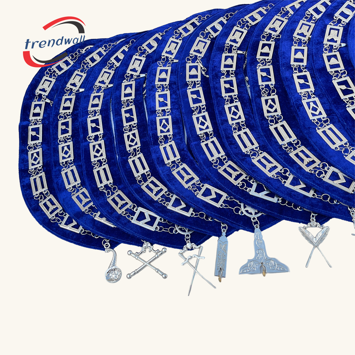 Set of 13 Masonic Chain Collars with Jewels