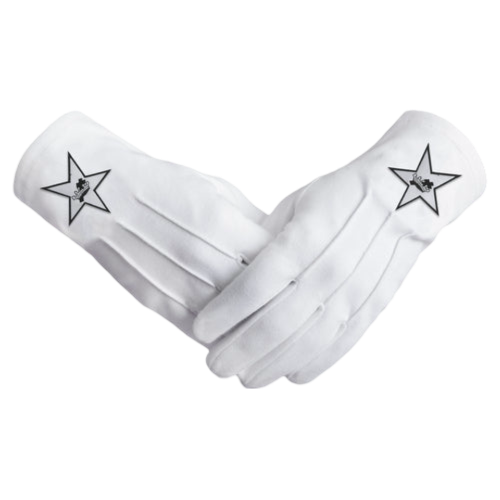 Ladies Knight Knights Templar Commandery Gloves - White Cotton