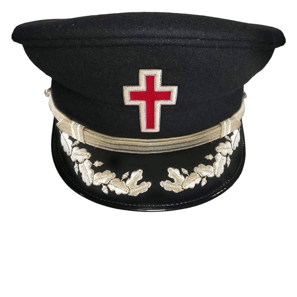 SIR KNIGHT Knights Templar Commandery Fatigue Cap with Silver Vinework