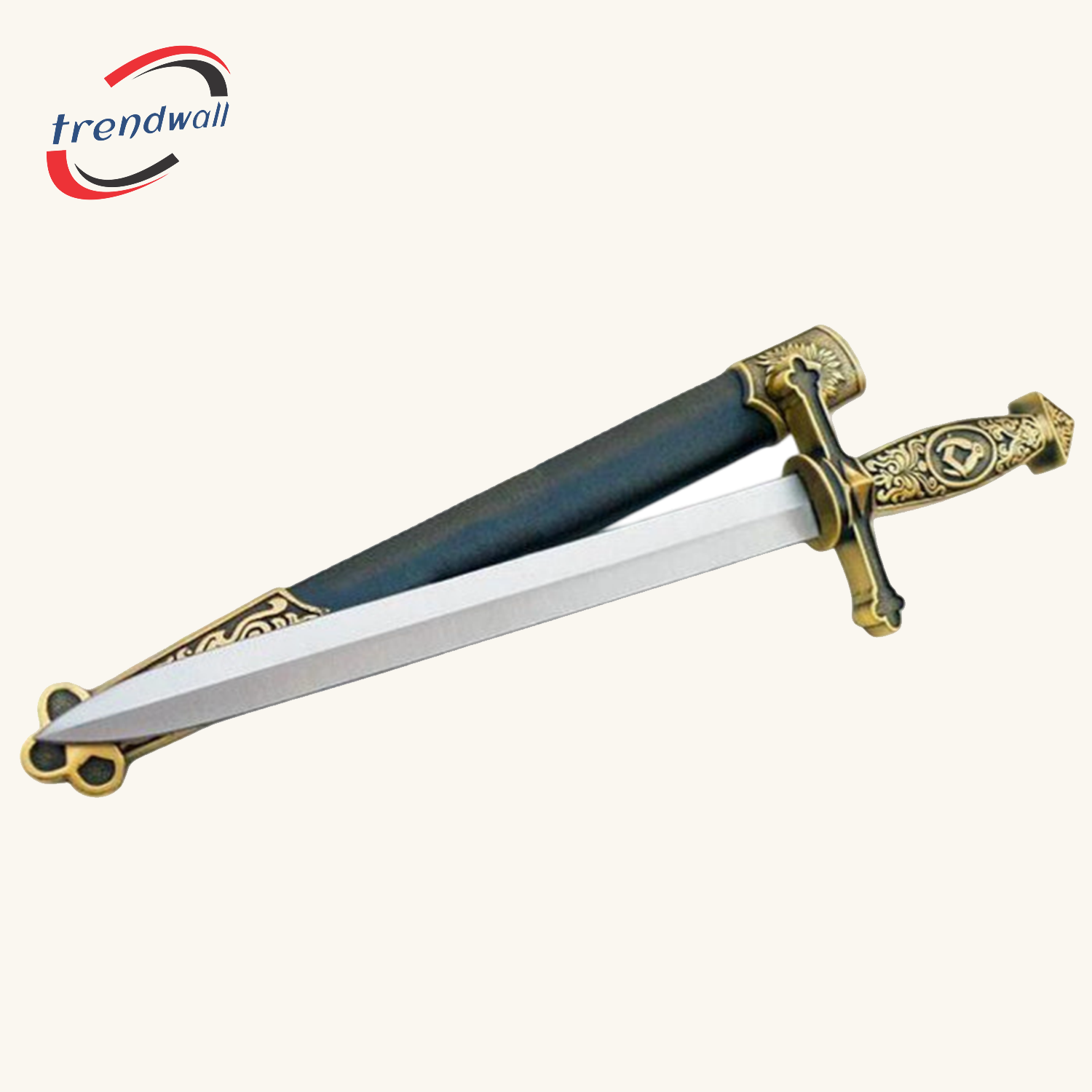 FELLOWCRAFT BLUE LODGE SWORD - SQUARE COMPASS PYRAMID KNIFE W SCABBARD