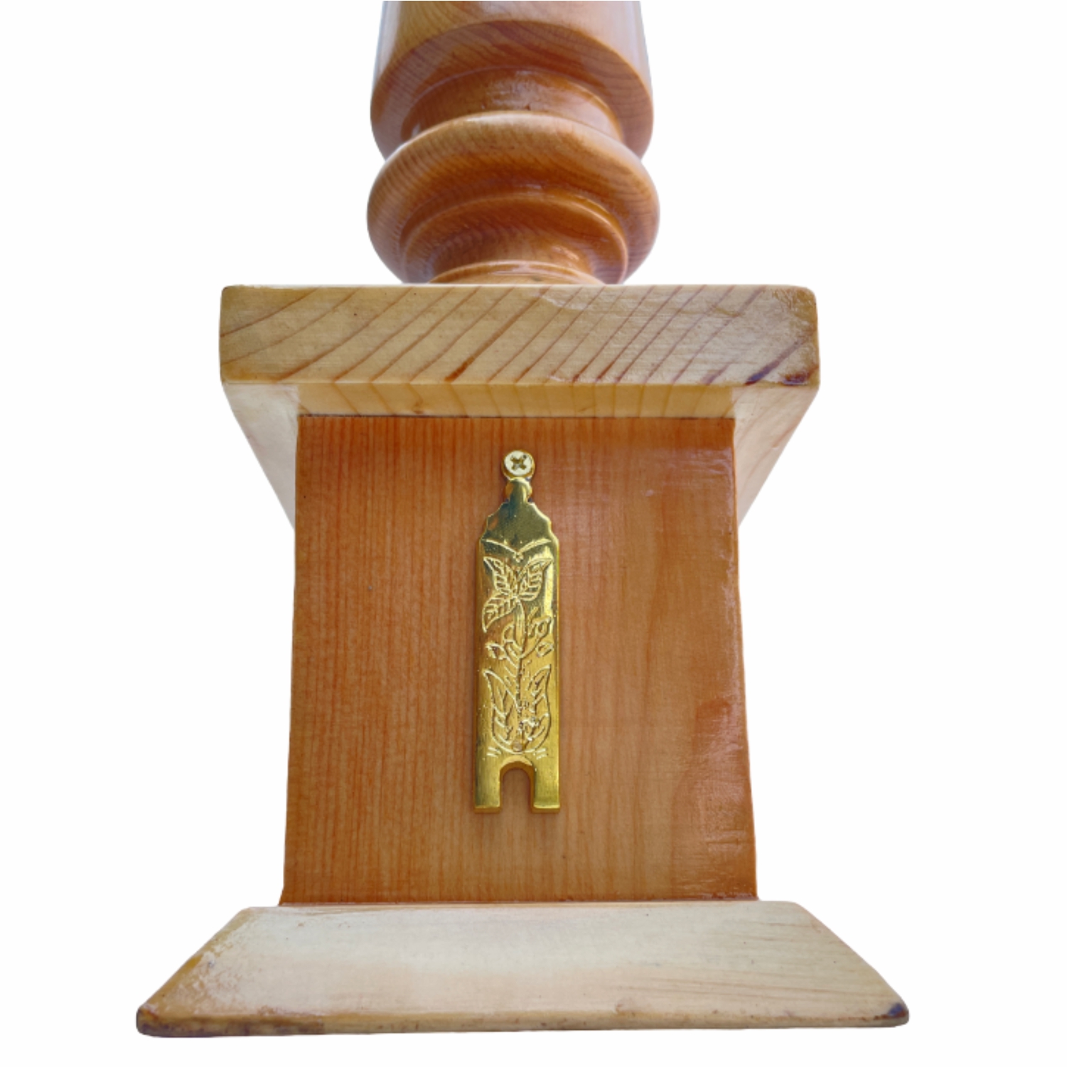 Masonic Columns with Senior & Junior Warden Emblem Natural Pinewood