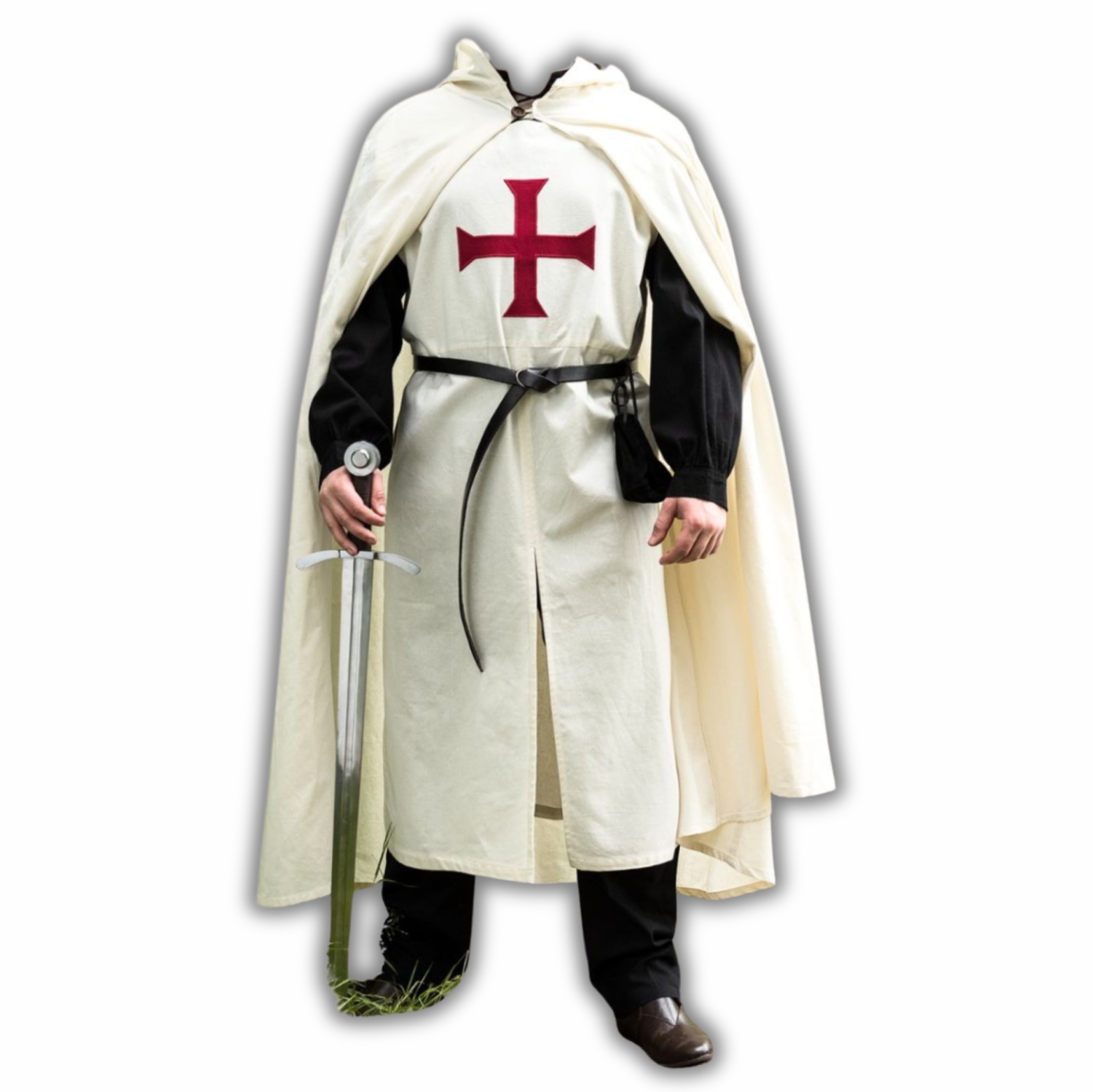 Knight Templar Medieval Tabard with Cape