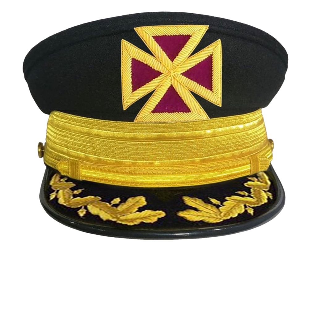 Past Grand Commander Knights Templar Commandery Fatigue Cap Black Wool