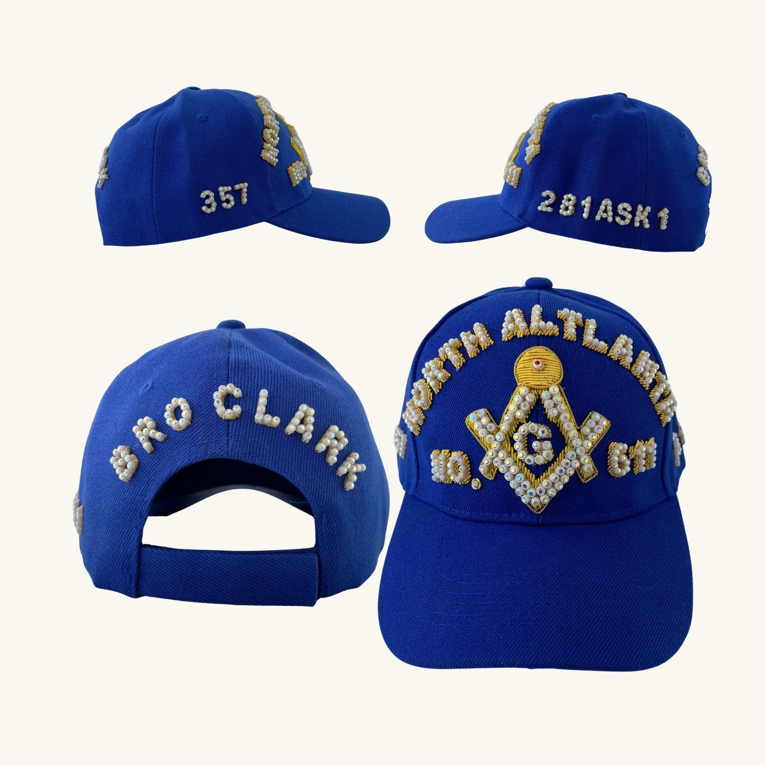 Masonic Baseball Cap – Square And Compass G With Custom Temple Name