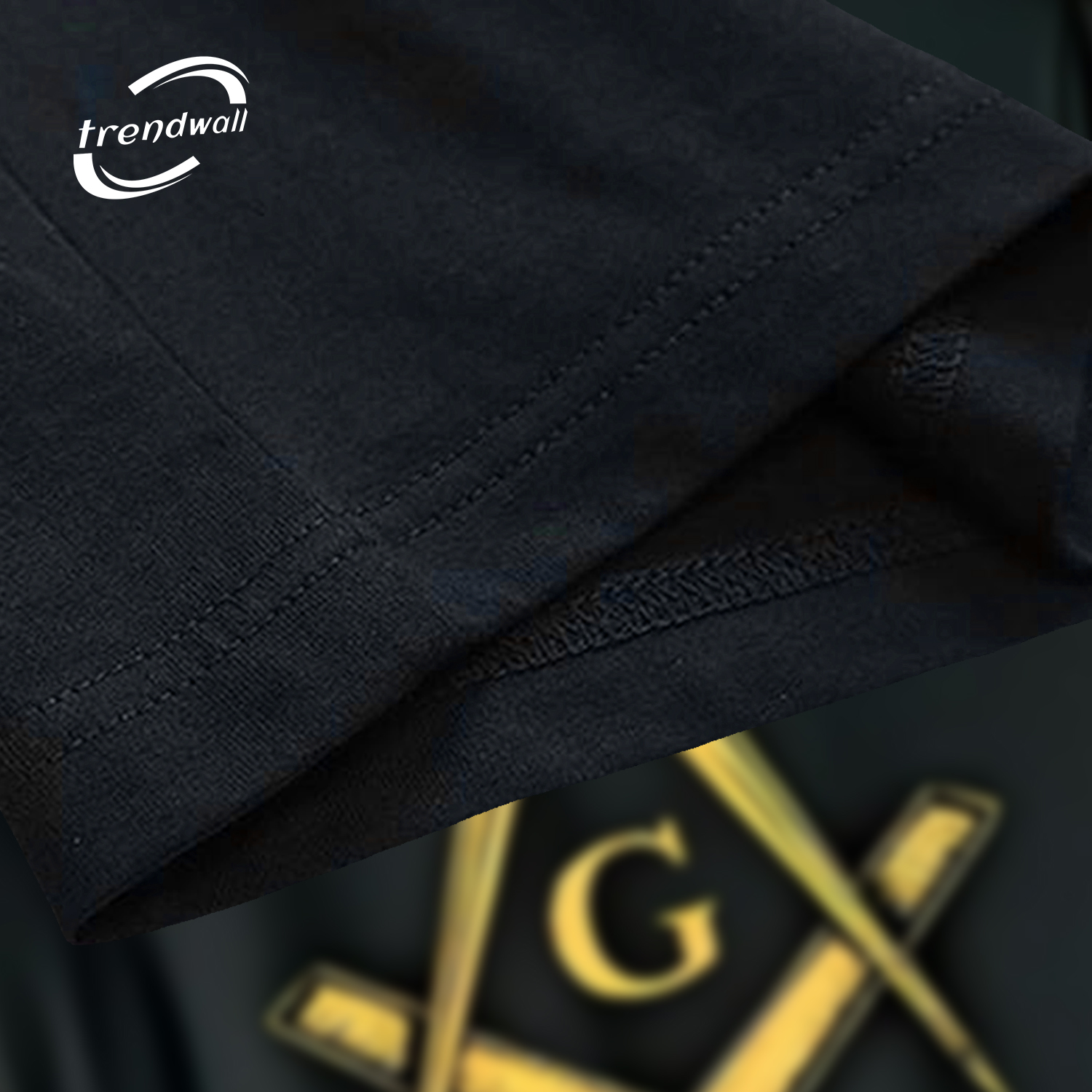 Masonic Black T-Shirt – Gold Compass & Square Symbol for Freemasons