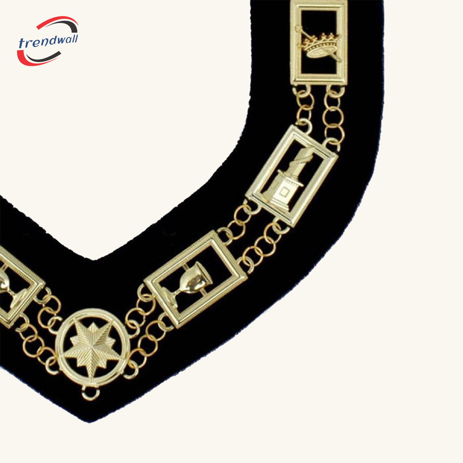 OES Chain Collar - Gold Plated on Black Velvet
