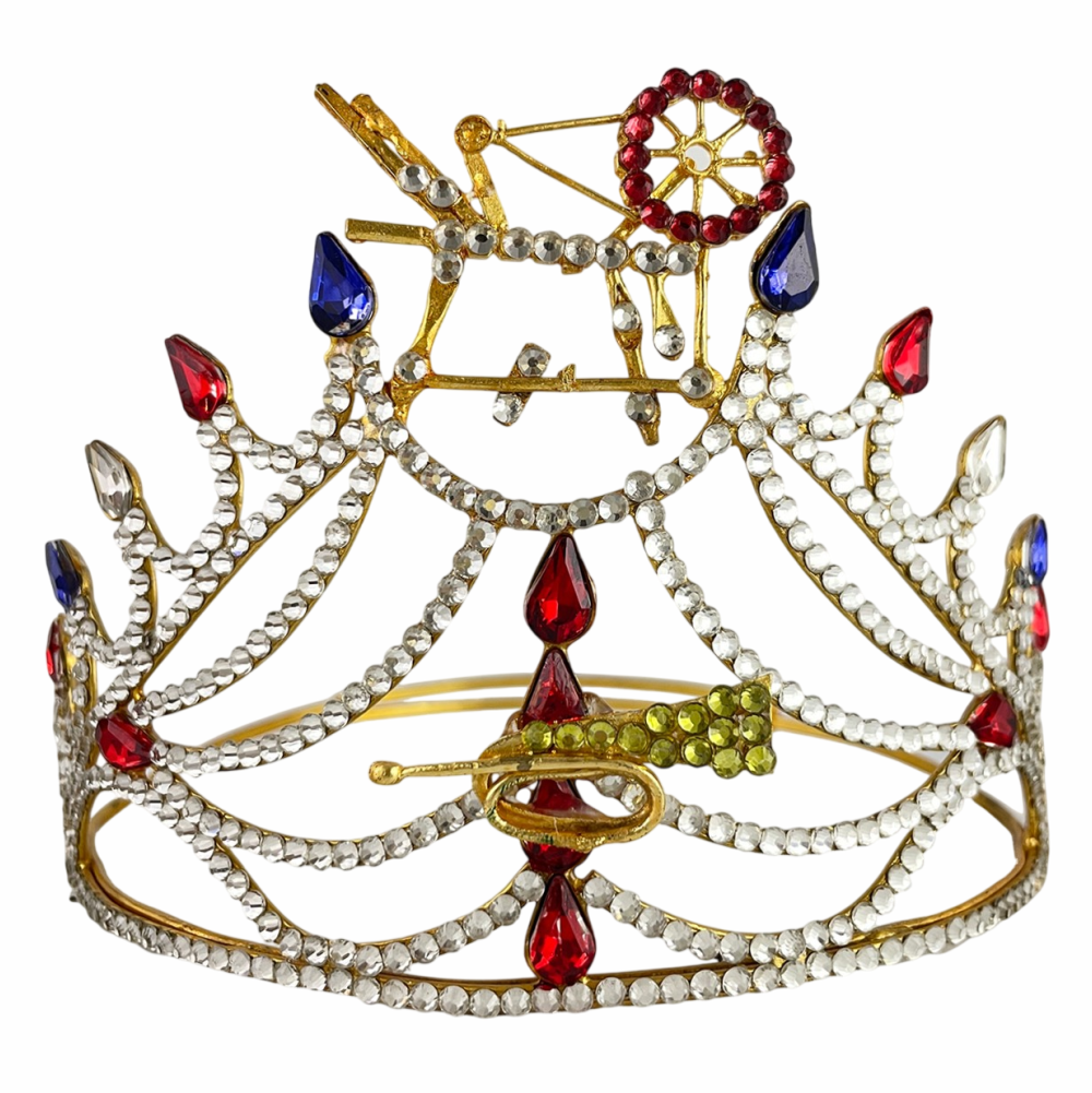 Heroines of Jericho Tall Crown with Wreath – Gold Tone Adjustable Fit with Free Crown Carry Case