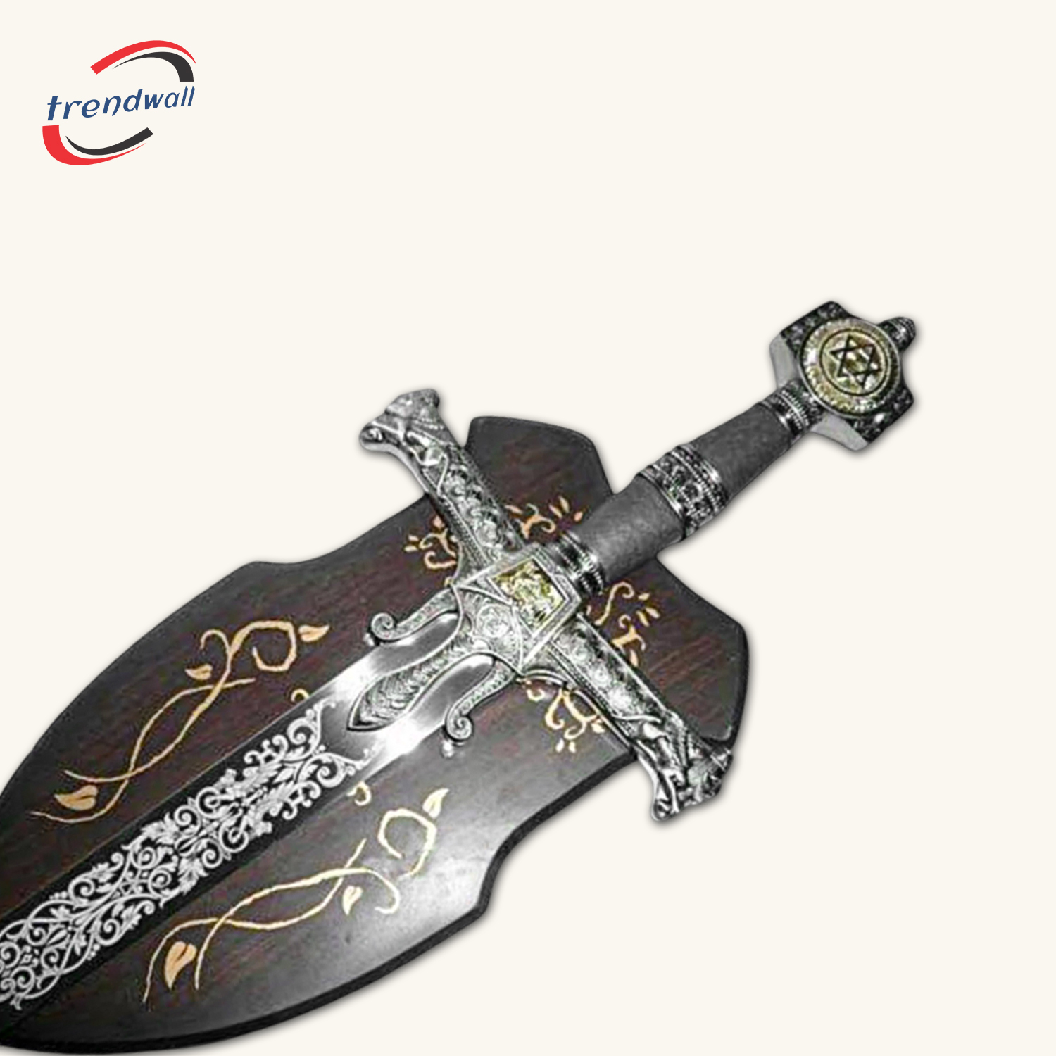 Knights Templar Commandery Sword - Silver Ark of the Covenant + Plaque