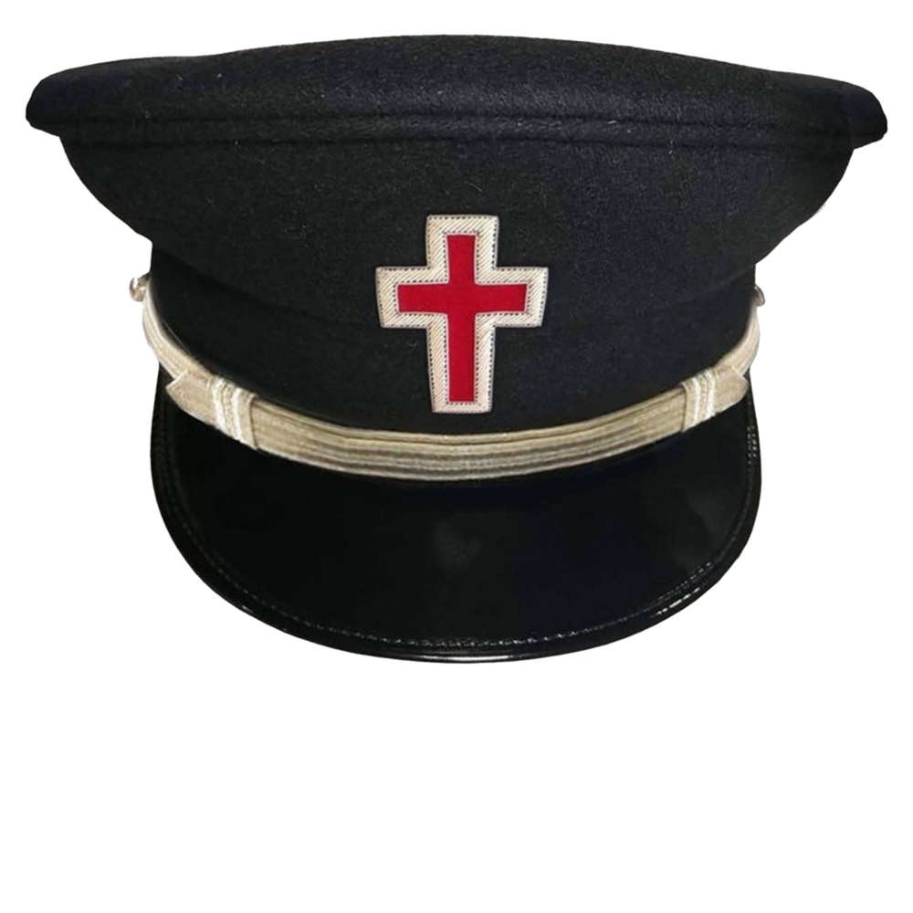 SIR KNIGHT Knights Templar Commandery Fatigue Cap with Silver Vinework