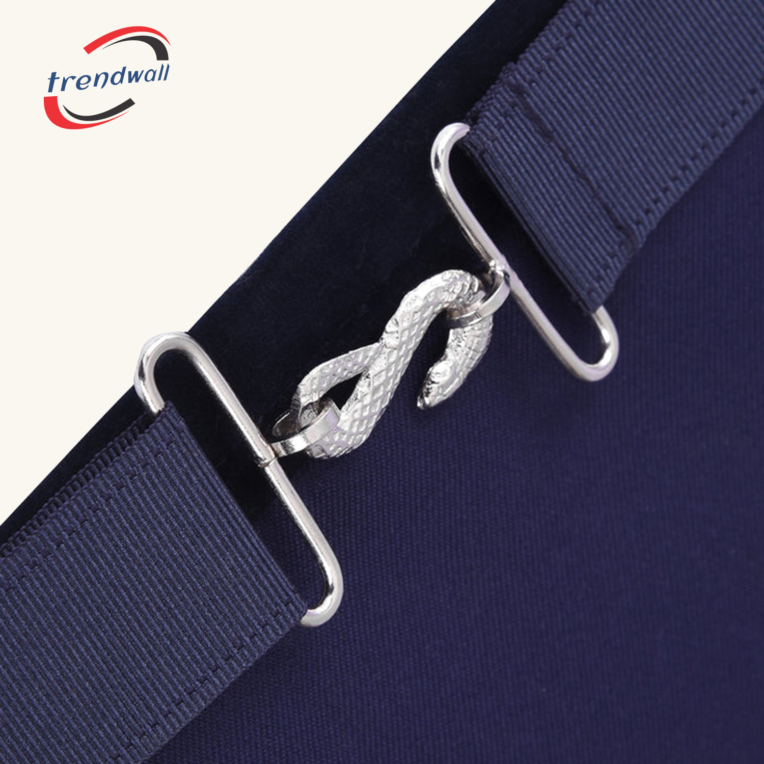 Junior Steward Blue Lodge Officer Apron - Silver Embroidery Thread