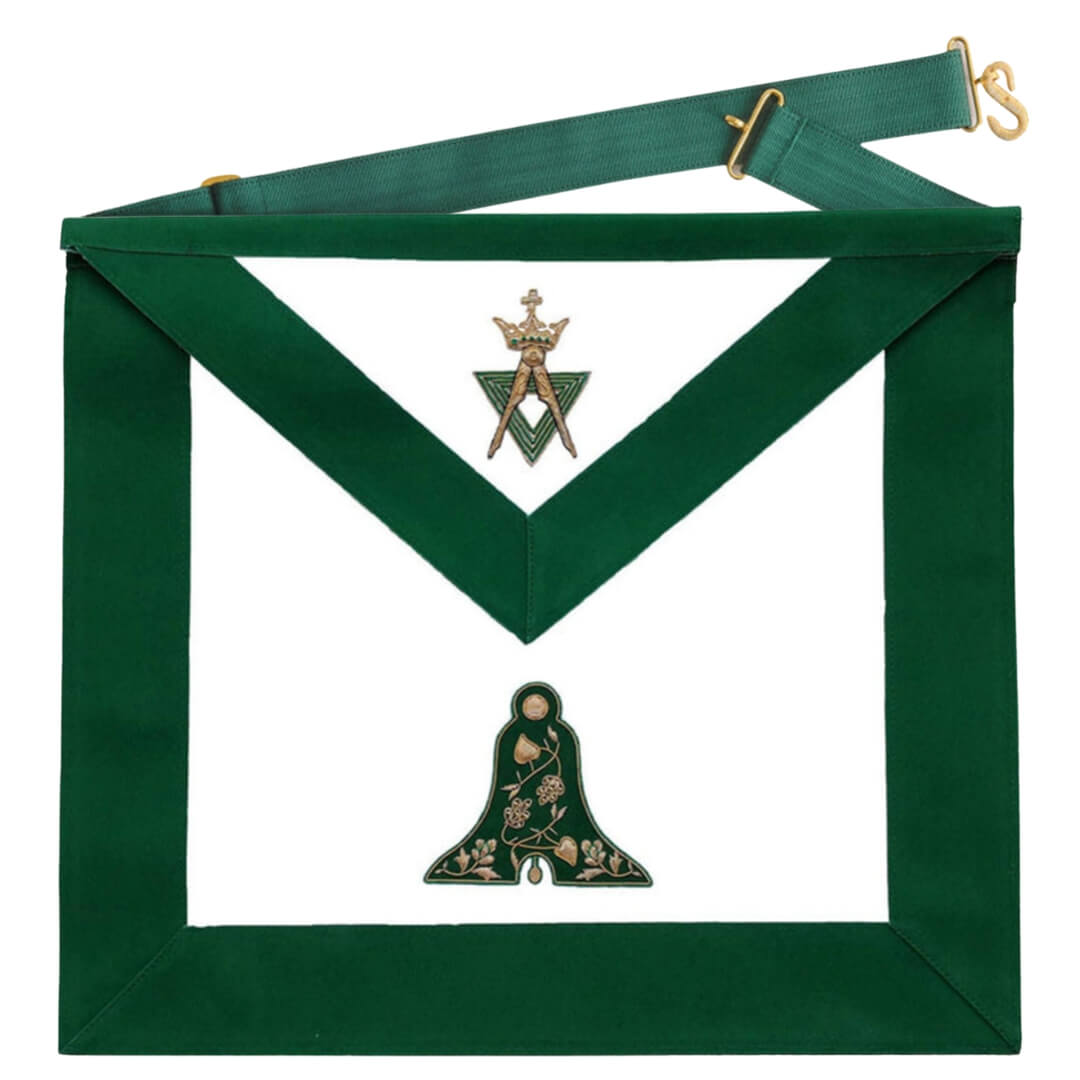 Senior Warden Allied Masonic Degrees Apron - Green Velvet 