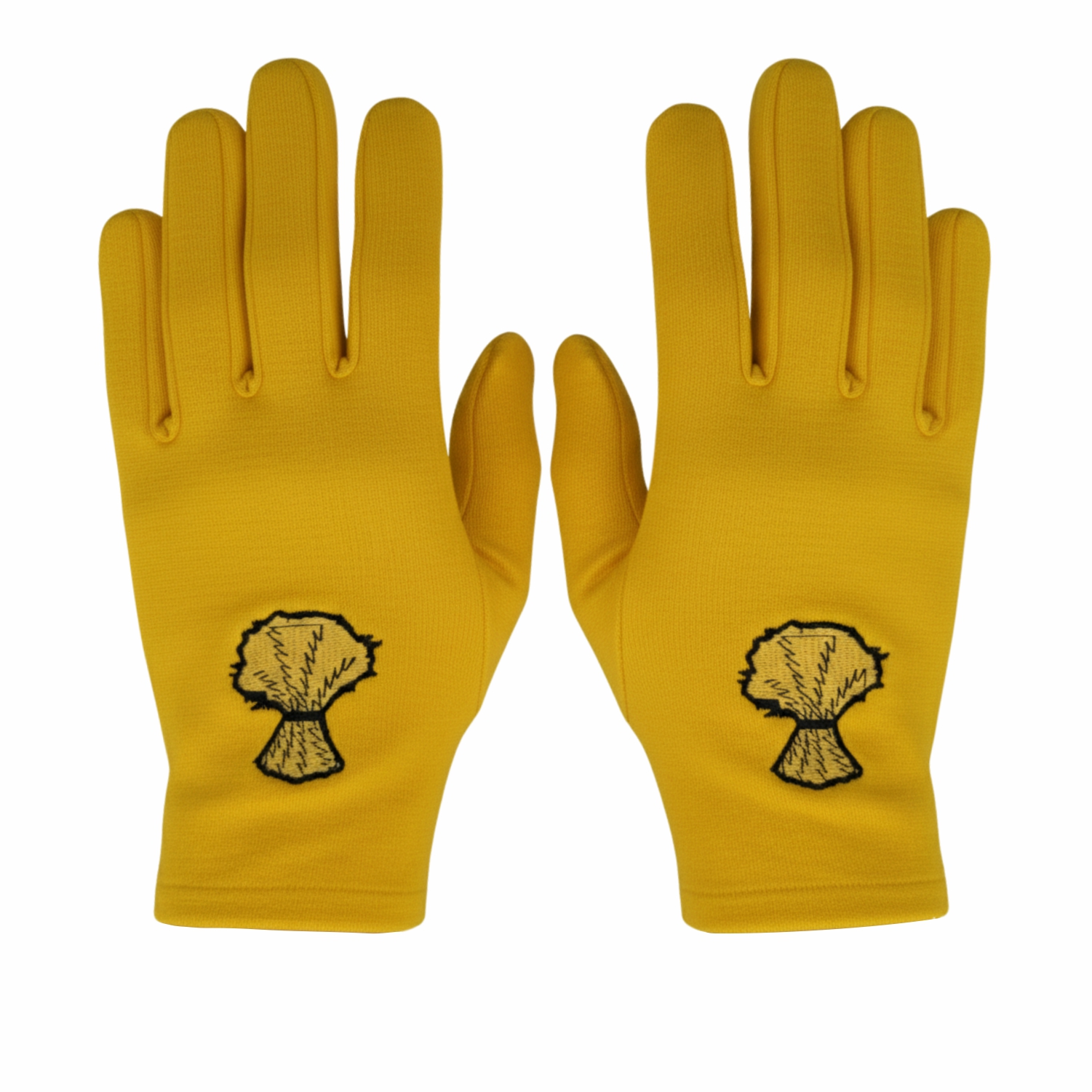 Masonic OES Cotton Gloves with Adah Emblem in Yellow Color