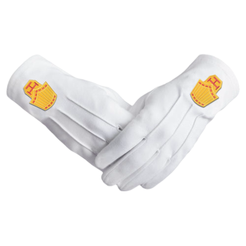 High Priest Royal Arch Chapter Gloves - White Pure Cotton