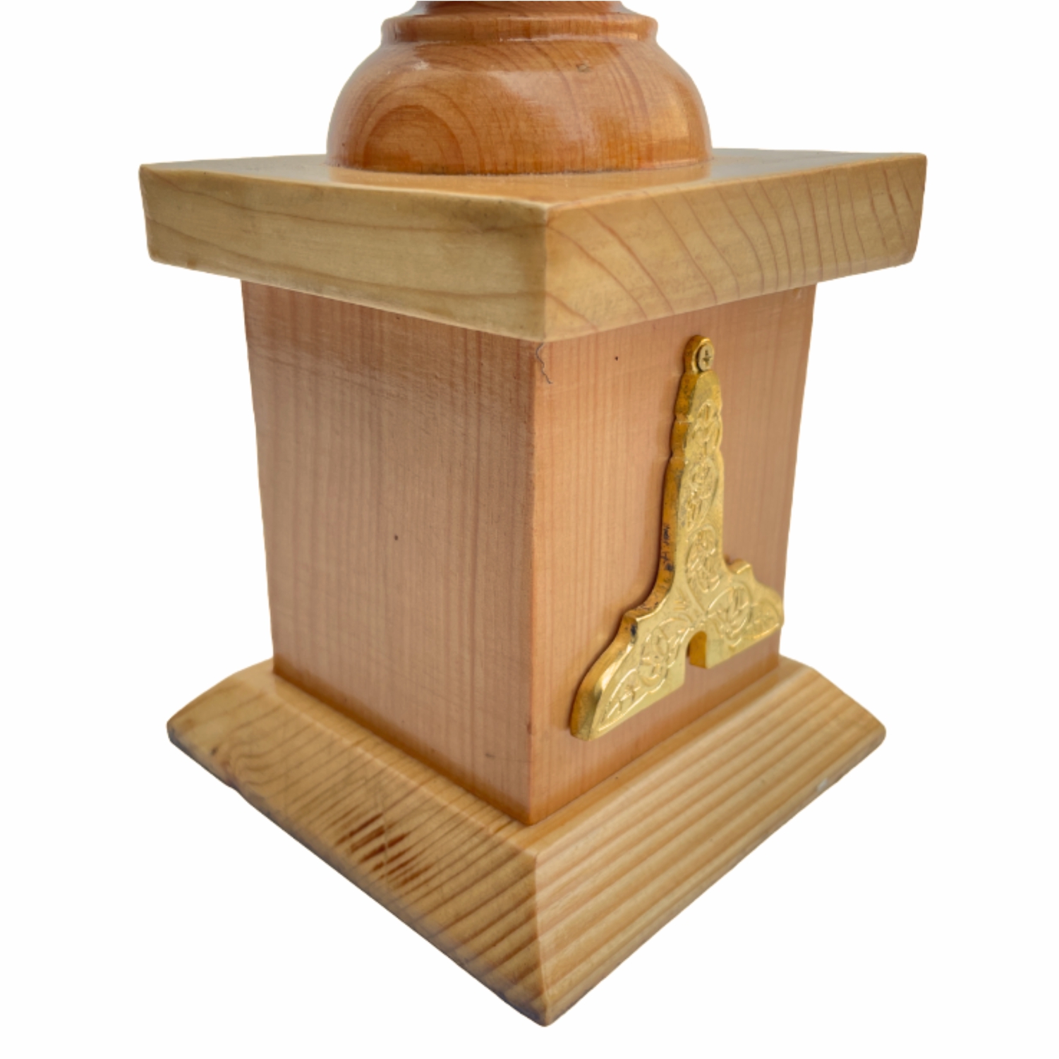 Masonic Columns with Senior & Junior Warden Emblem Natural Pinewood