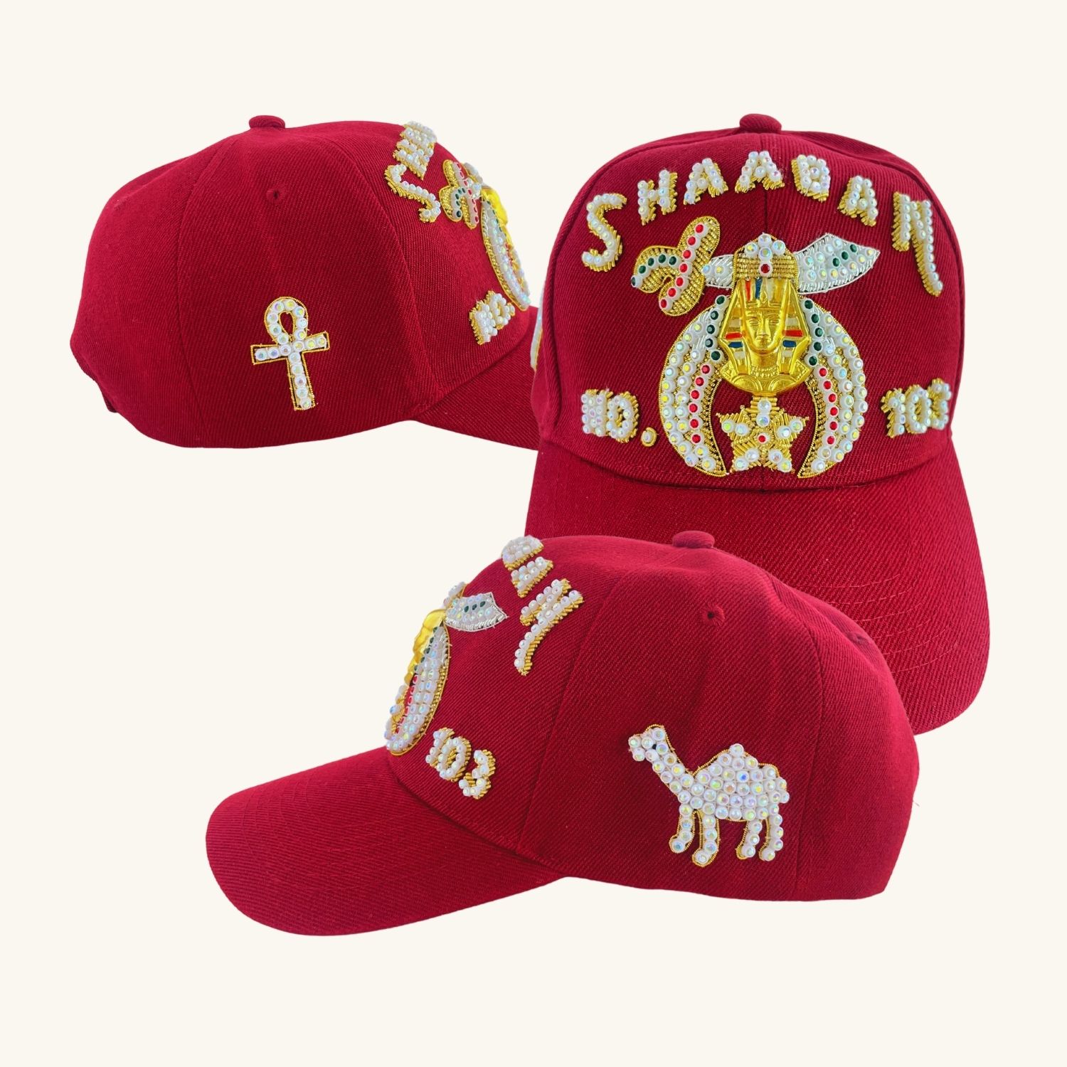 Masonic Shriners Single Row Jewel Baseball Cap