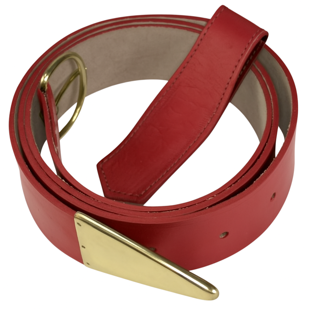 Knights Templar Cowhide Red Leather Belt