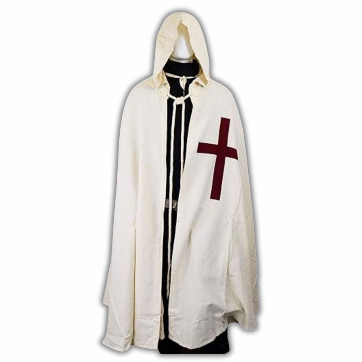 SUNLEXA Medieval Templar Knight Tunic & Hooded Cloak
