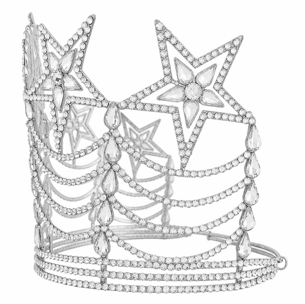 Clear Star Grand Crown Silver Tone