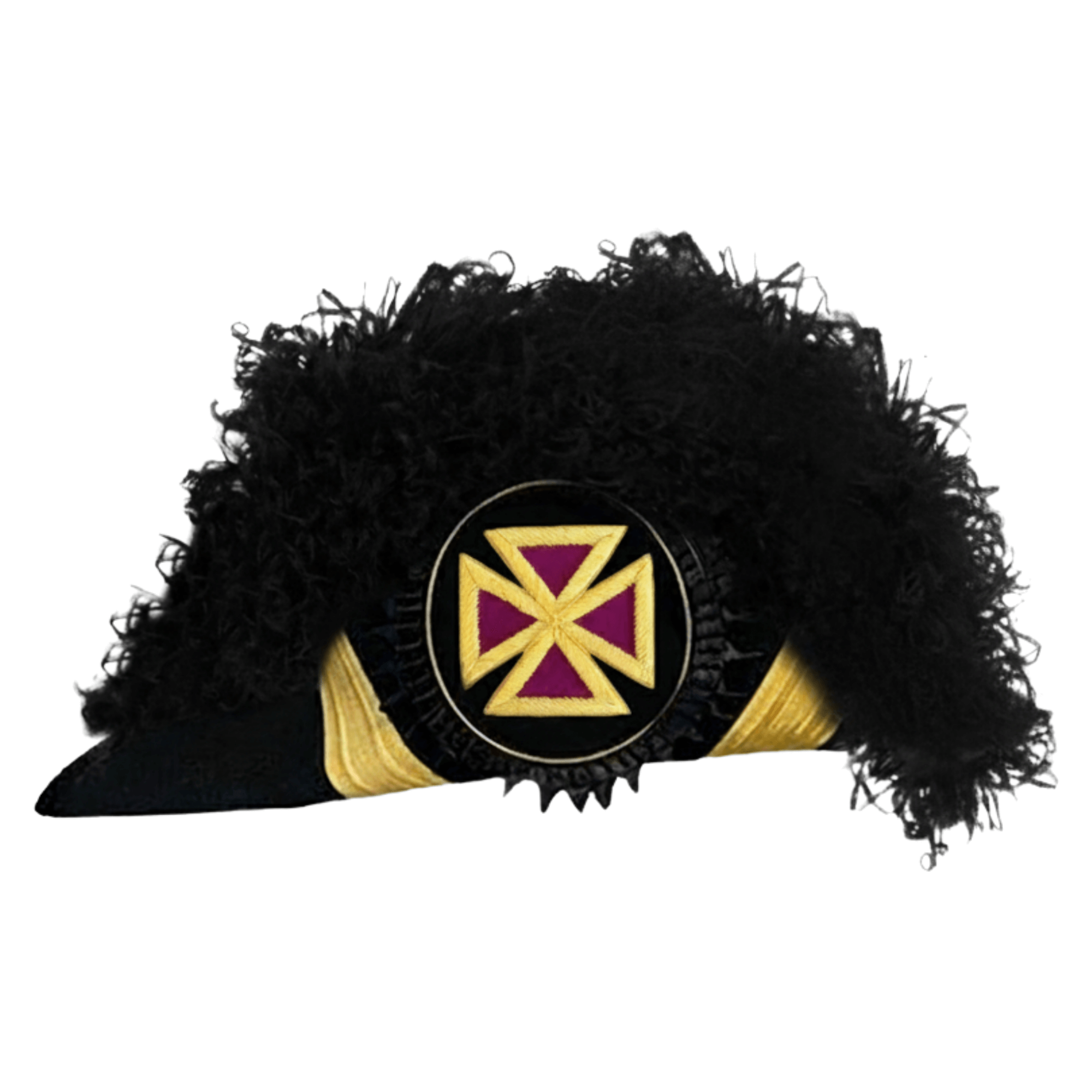 Past Grand Commandery Knights Templar Chapeau Black Ostrich