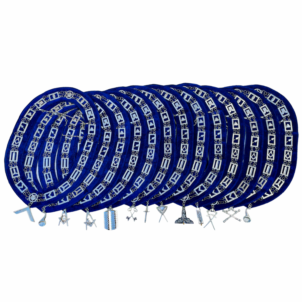Set of 13 Masonic Chain Collars