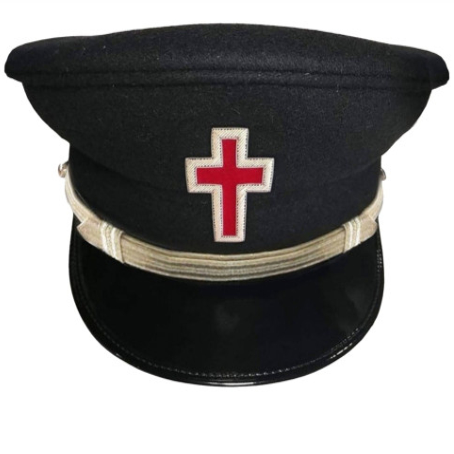 SIR KNIGHT Knights Templar Commandery Fatigue Cap with Silver Vinework