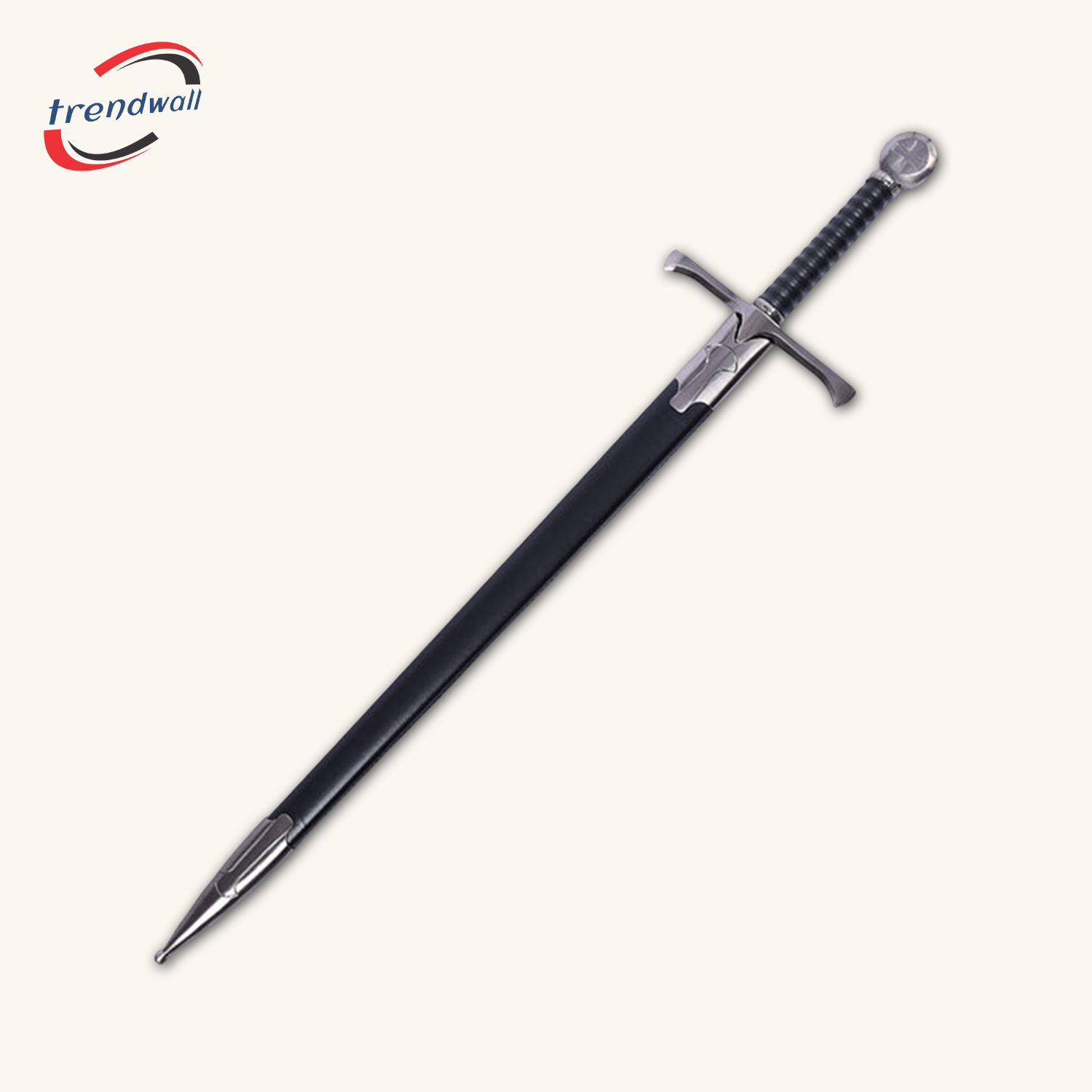 Knights Templar Commandery Sword - Black Hilt and Silver Scabbard