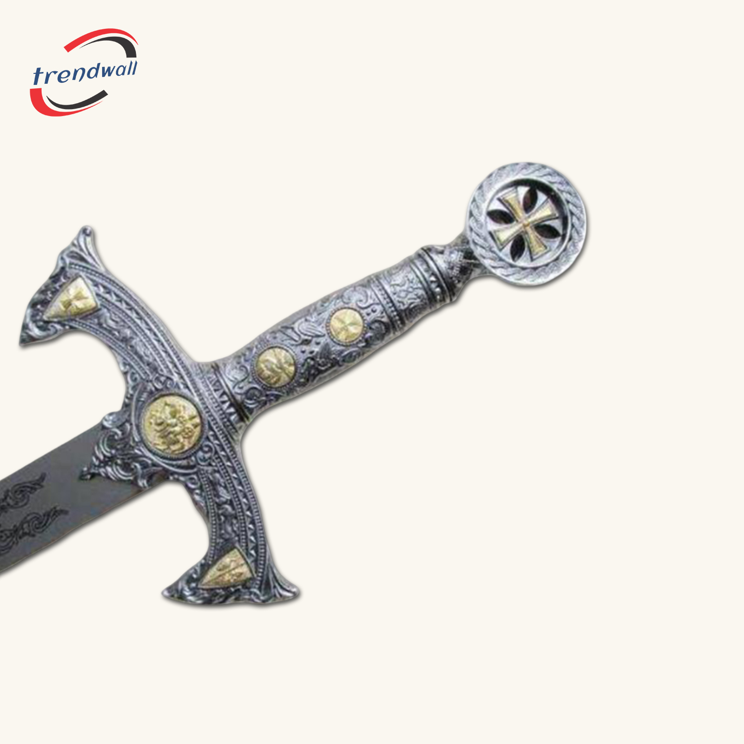 Knights Templar Commandery Sword - 12th Century Espada W Plaque