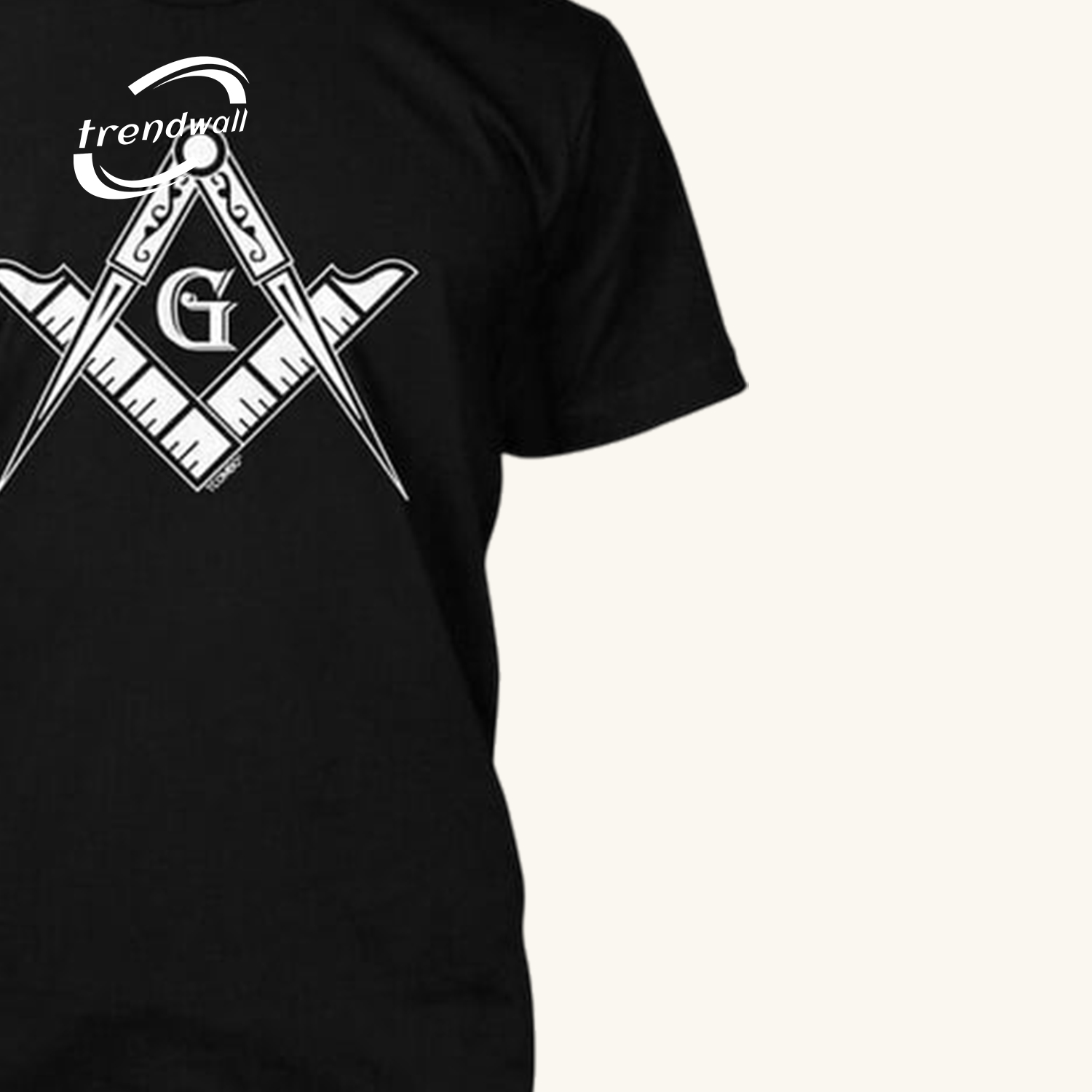 Black Masonic V-Neck T-Shirt