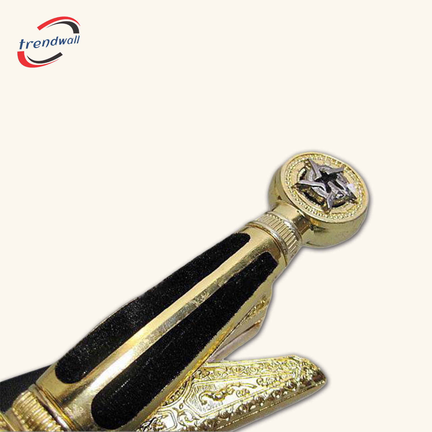 Fellowcraft Blue Lodge Masonic Sword with Square and Compass Emblem - Gold Finish Knife and Scabbard