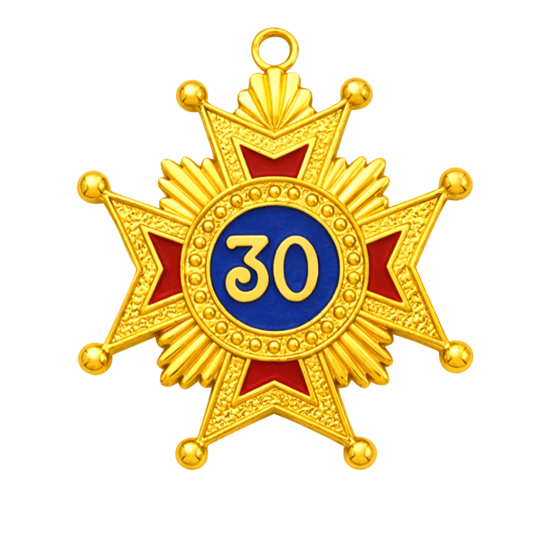 30th Degree Rose Croix Scottish Rite Collar Jewel - Gold Plated