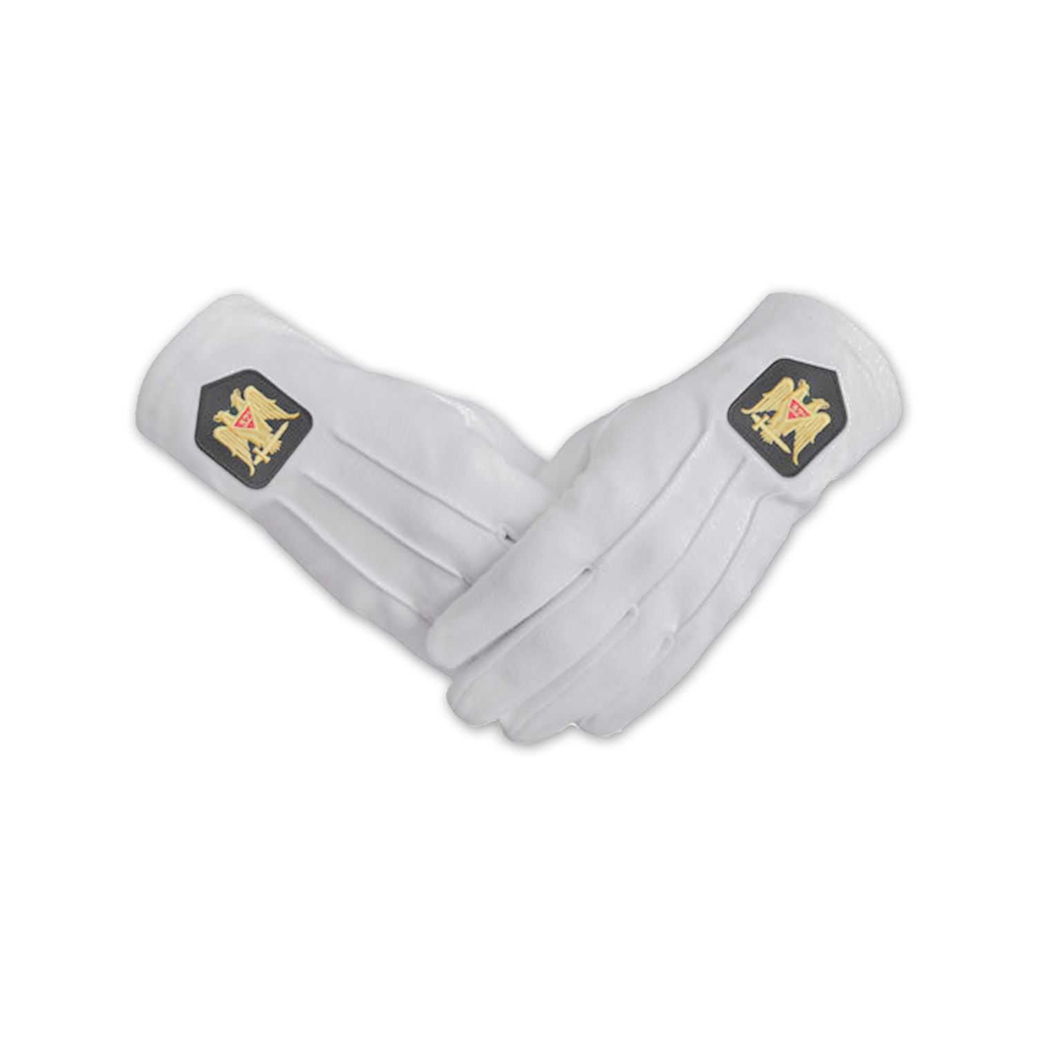 32nd Degree Scottish Rite Gloves - Pure Cotton with Double Eagle