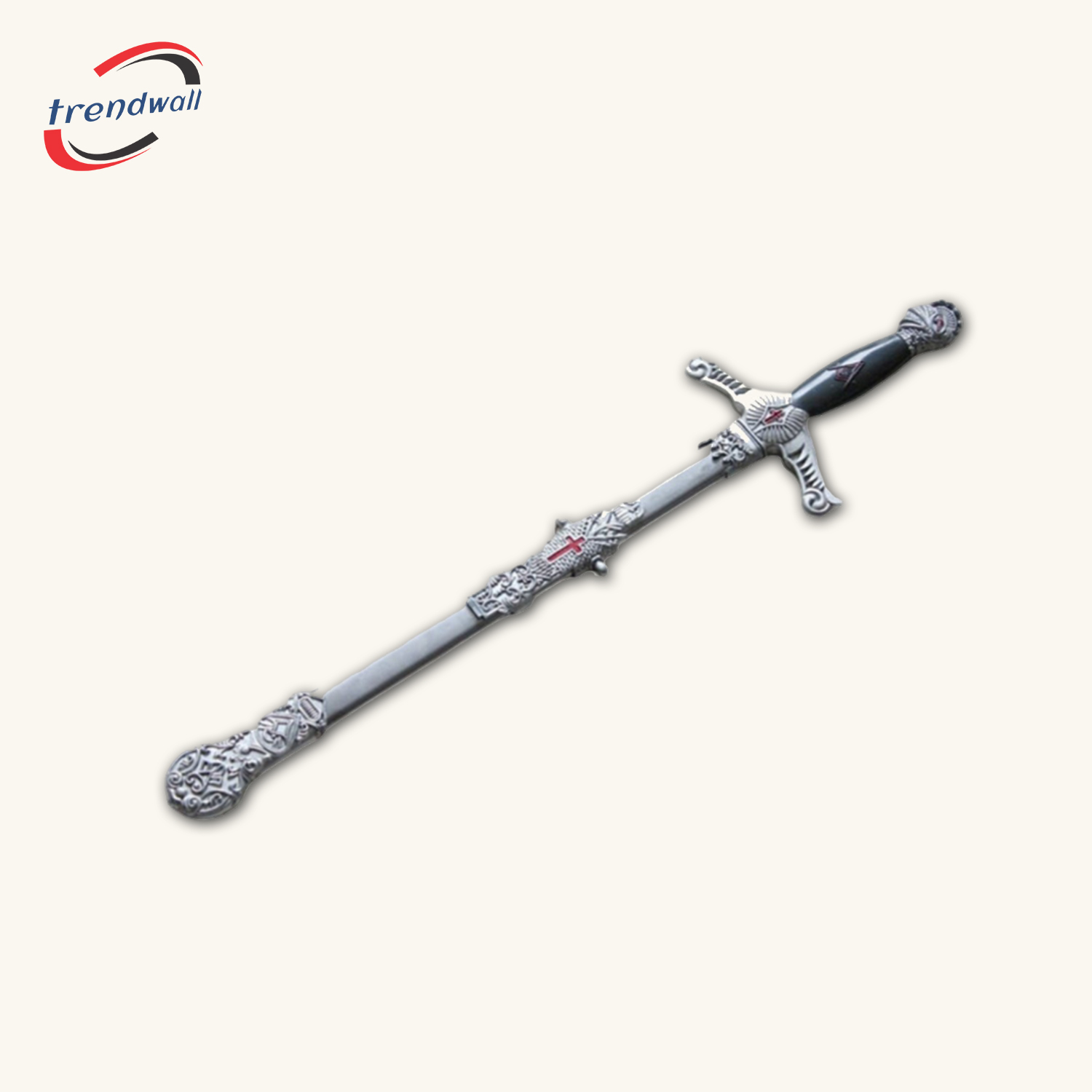 Knights Templar Commandery Sword - Knife Red Cross with Scabbard