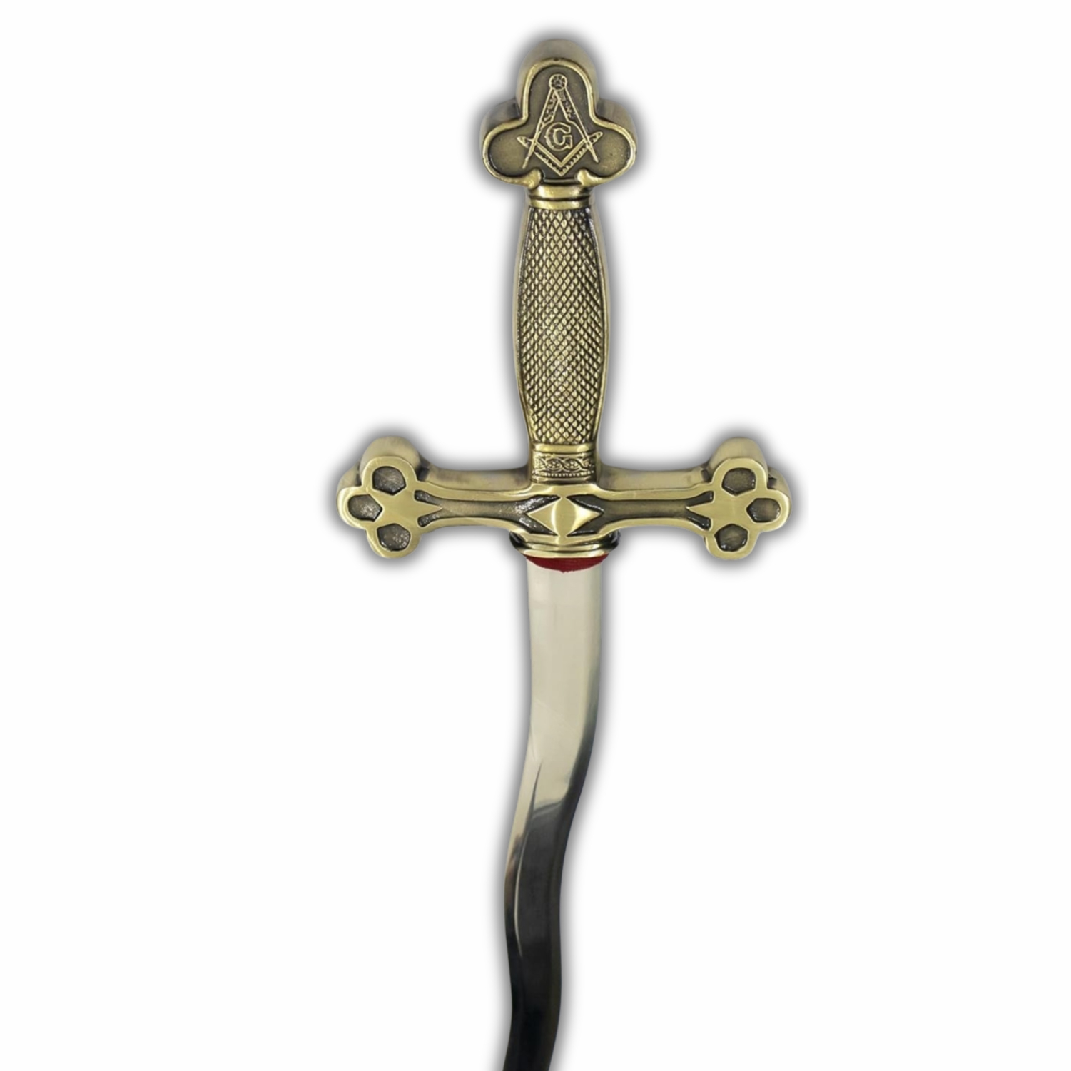 Master Mason Blue Lodge Sword - Square Compass with G and Golden Hilt