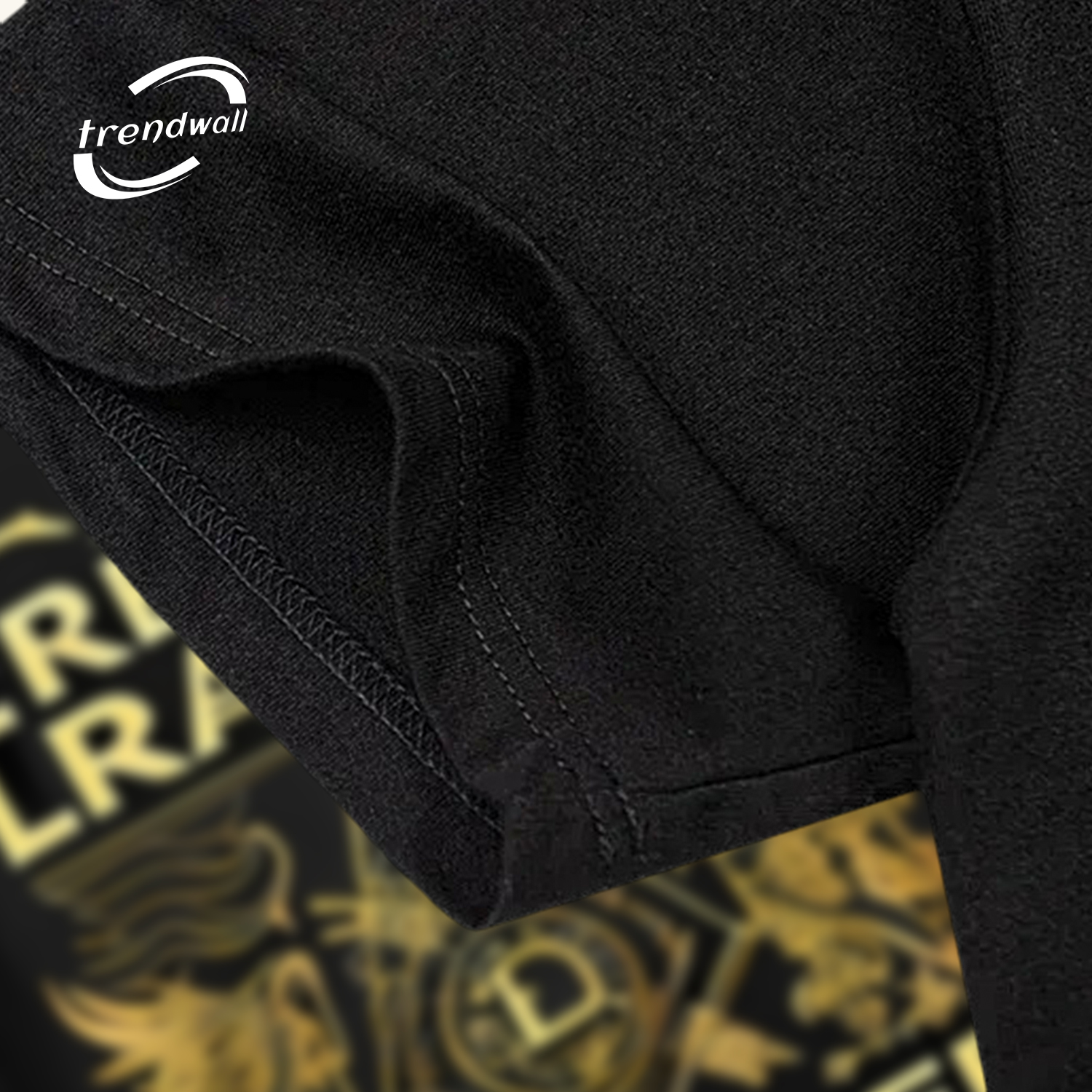 Masonic Black T-Shirt – Gold Square Symbol with Winged Design