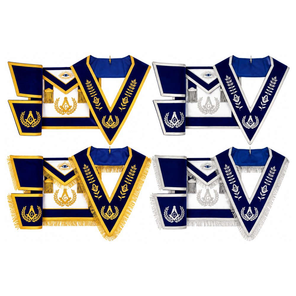 Master Mason Blue Lodge Regalia Set - Hand Embroidery