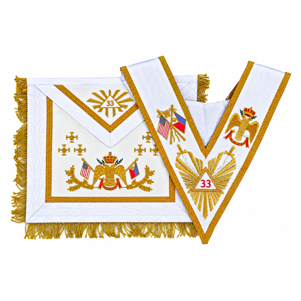 Scottish Rite 33rd Degree Apron with Collar
