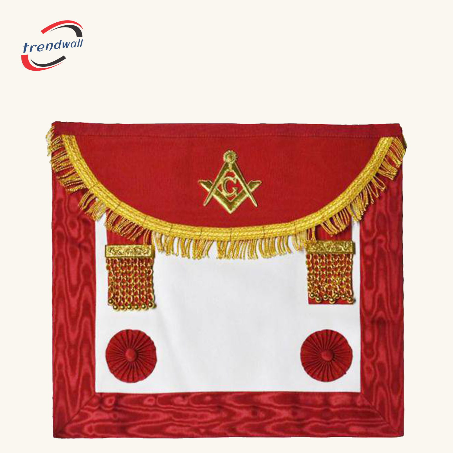 Master Mason Craft Scottish Regulation Apron - Red Moiré