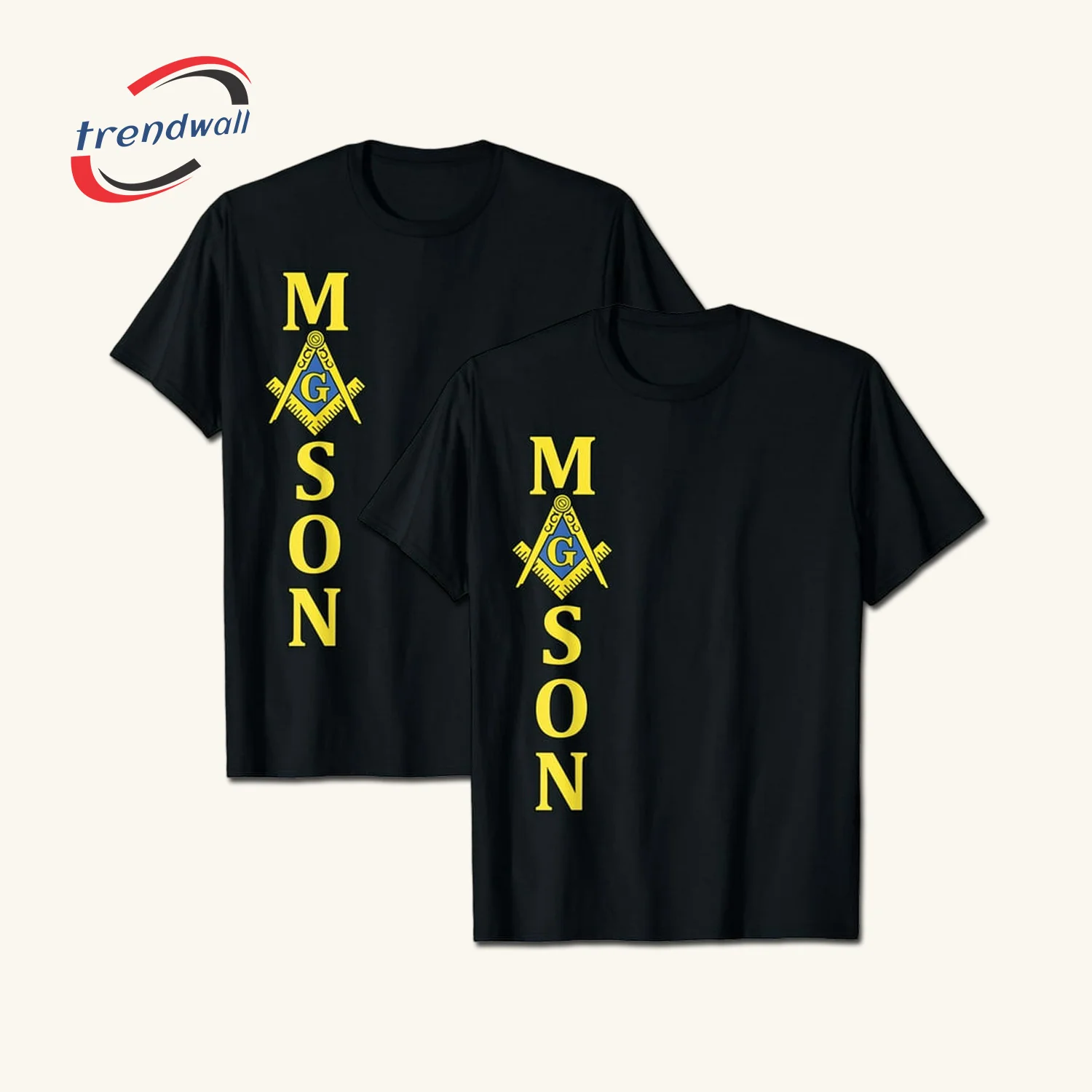 Masonic T-Shirt – Square & Compass "G" Design with Custom Lodge Name or Personal Name Print