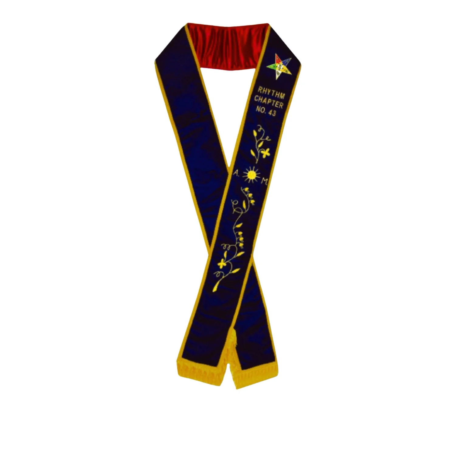 Associate Matron OES Sash | Custom OES AM Sash with Purple Velvet and Bottom Fringe