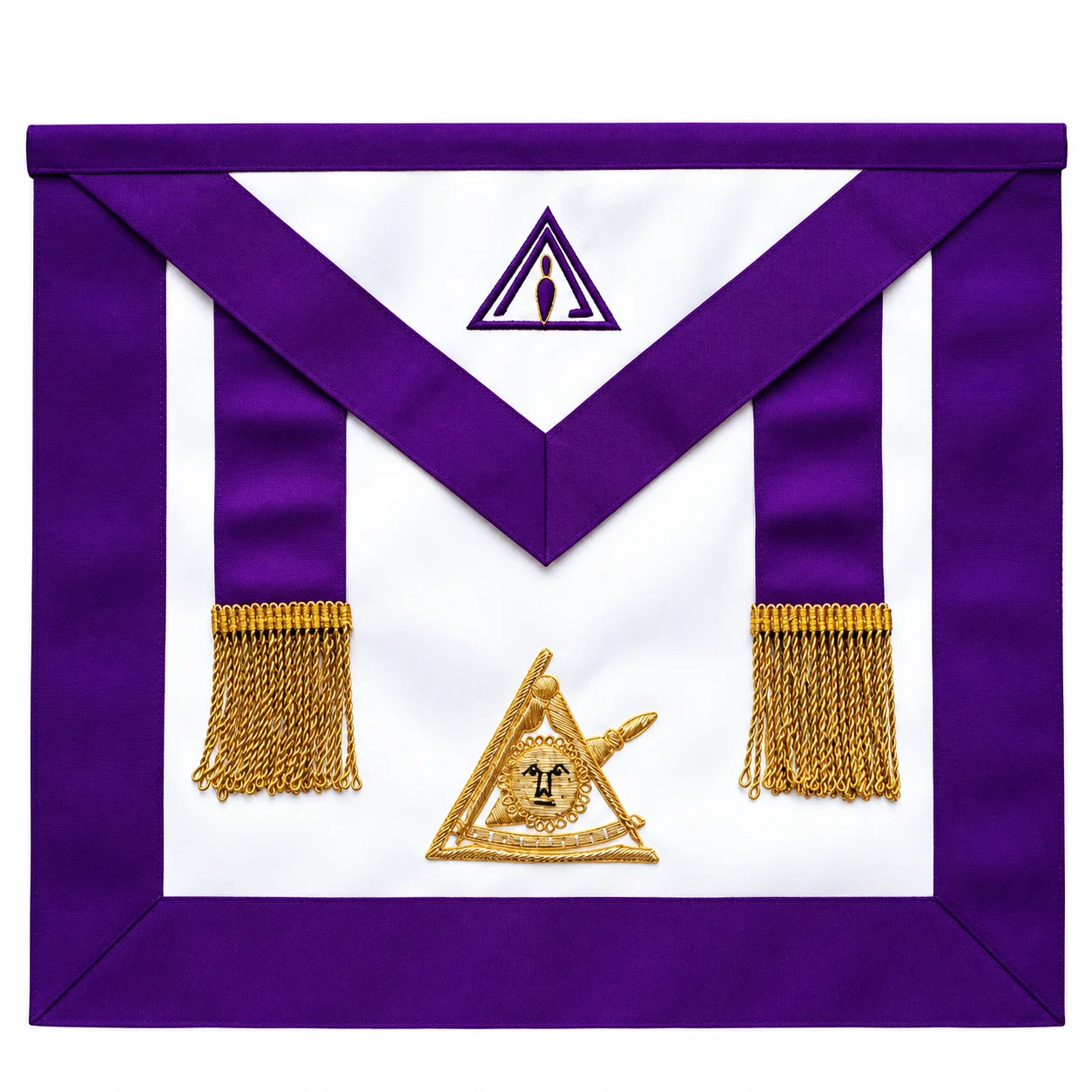 Past Illustrious Master Council Apron - Purple Grosgrain