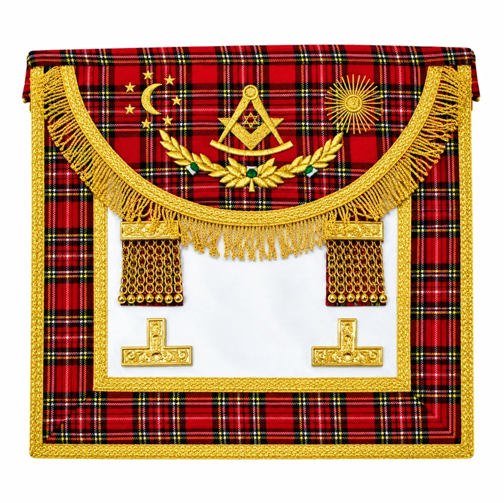 Past Master Craft Scottish Regulation Apron - Stripped Red