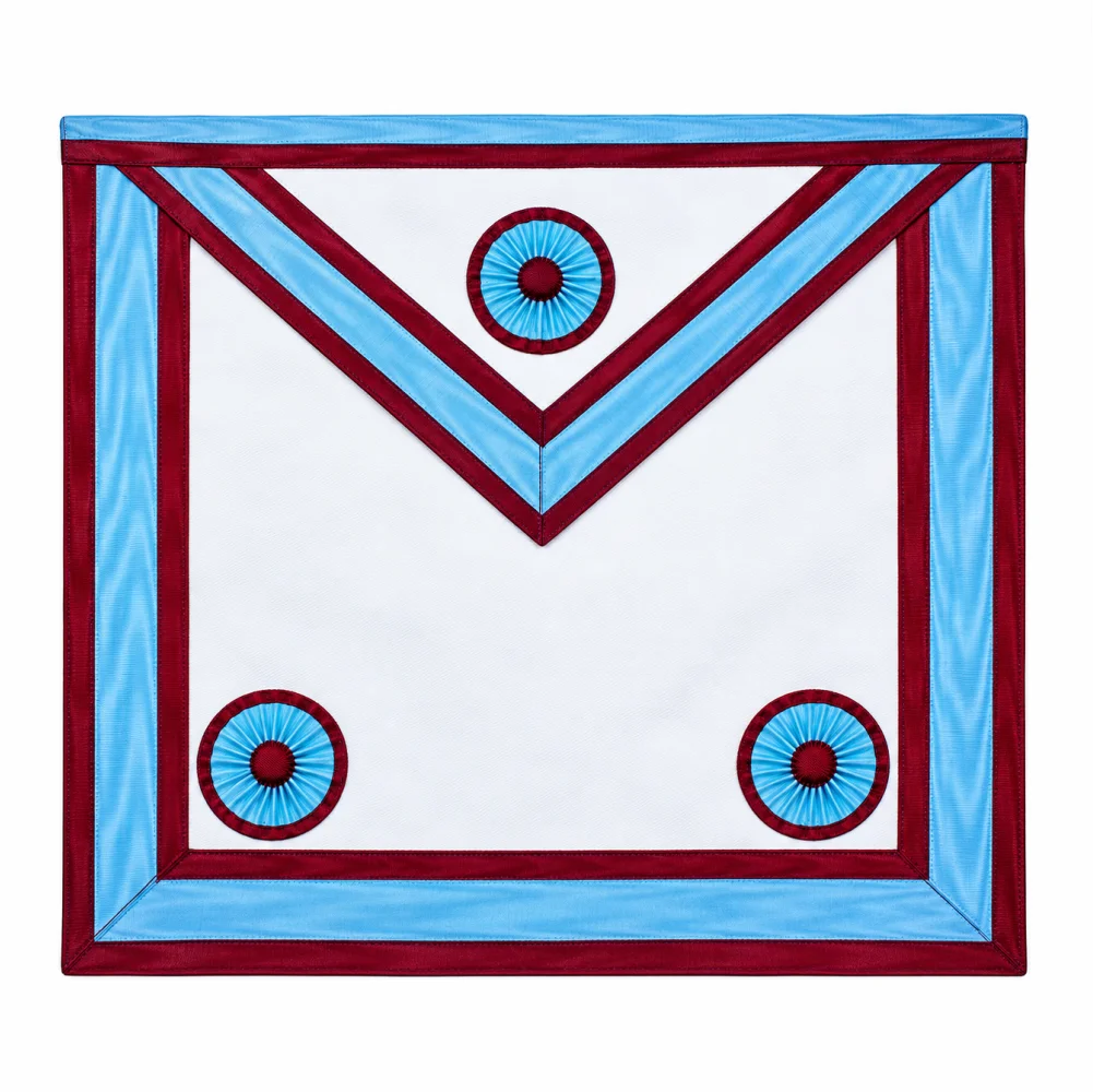 Master Mason Mark English Regulation Apron - Sky Blue & Maroon